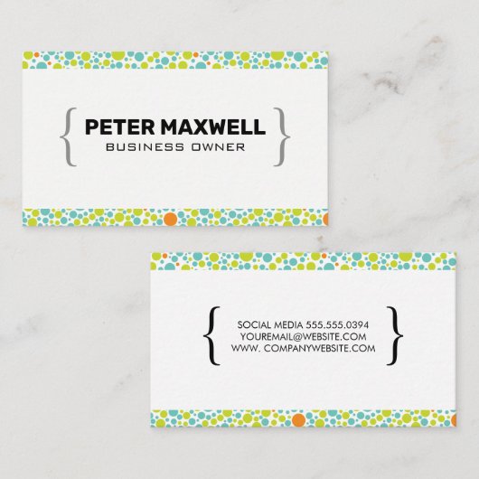 Colorful Stippen Patroon Visitekaartje (Voorkant / Achterkant)
