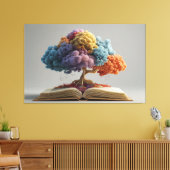 Colorful Storybook Tree Fantasy Bloom Canvas Afdruk (Insitu (Woonkamer))