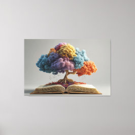 Colorful Storybook Tree Fantasy Bloom Canvas Afdruk