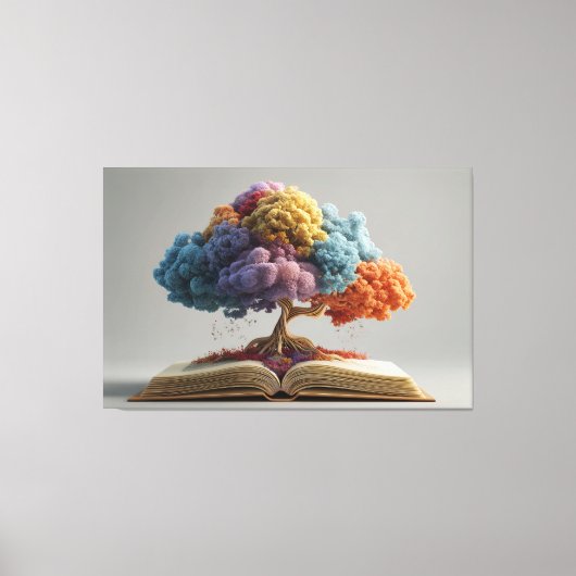 Colorful Storybook Tree Fantasy Bloom Canvas Afdruk (Voorkant)