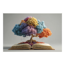 Colorful Storybook Tree Fantasy Bloom Foto Afdruk