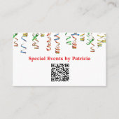 Colorful Streamers QR Code Foto Professional Visitekaartje (Voorkant)