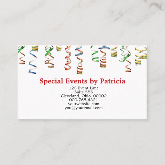 Colorful Streamers QR Code Foto Professional Visitekaartje (Voorkant)