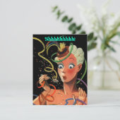 COLORFUL STREAMERS SURPRISE PARTIJ GIRL INVITATION KAART (Staand voorkant)