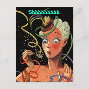 COLORFUL STREAMERS SURPRISE PARTIJ GIRL INVITATION KAART