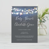 Colorful String Lights Baby shower (unisex) Kaart (Staand voorkant)