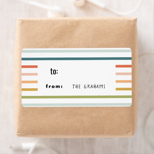 Colorful Stripe Gift Label Sticker (Insitu)