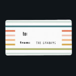 Colorful Stripe Gift Label Sticker<br><div class="desc">Maak cadeautjes dit jaar makkelijker met handige labels die je kunt toepassen. Neem jouw namen voor voorbedrukte labels op of vul het optionele veld later in.</div>