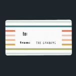 Colorful Stripe Gift Label Sticker<br><div class="desc">Maak cadeautjes dit jaar makkelijker met handige labels die je kunt toepassen. Neem jouw namen voor voorbedrukte labels op of vul het optionele veld later in.</div>