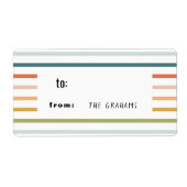 Colorful Stripe Gift Label Sticker (Voorkant)