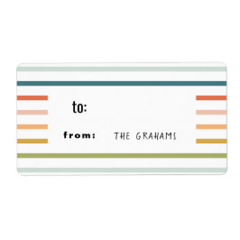Colorful Stripe Gift Label Sticker