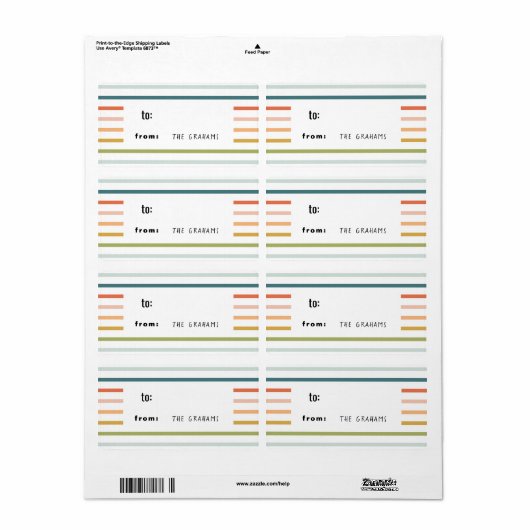 Colorful Stripe Gift Label Sticker (Full Sheet)