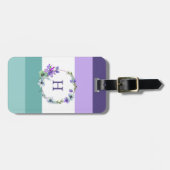 Colorful Stripe Monogramed Bagagelabel (Voorkant horizontaal)