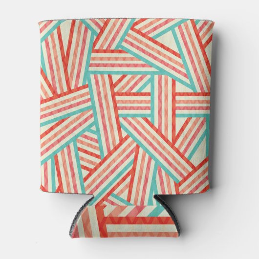 Colorful Striped Abstract Patroon Blikjeskoeler (Voorkant)