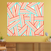 Colorful Striped Abstract Patroon Canvas Afdruk (Insitu (Woonkamer))