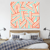 Colorful Striped Abstract Patroon Canvas Afdruk (Insitu (Slaapkamer))