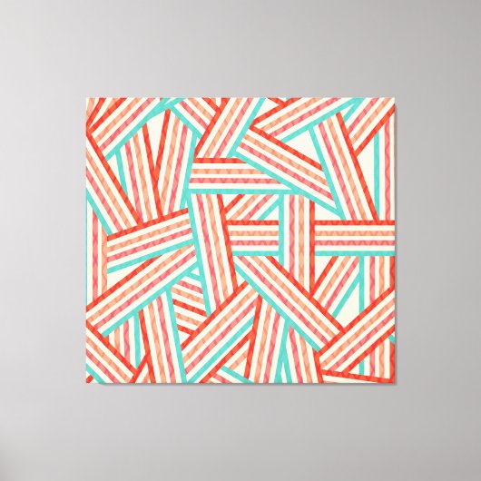Colorful Striped Abstract Patroon Canvas Afdruk (Voorkant)