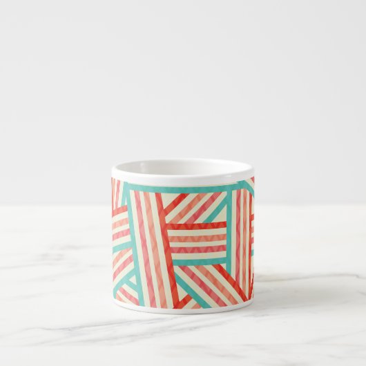 Colorful Striped Abstract Patroon Espresso Kop (Voorkant)