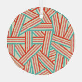 Colorful Striped Abstract Patroon Glas Ornament (Achterkant)