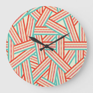 Colorful Striped Abstract Patroon Grote Klok