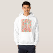 Colorful Striped Abstract Patroon Hoodie (Voorkant volledig)