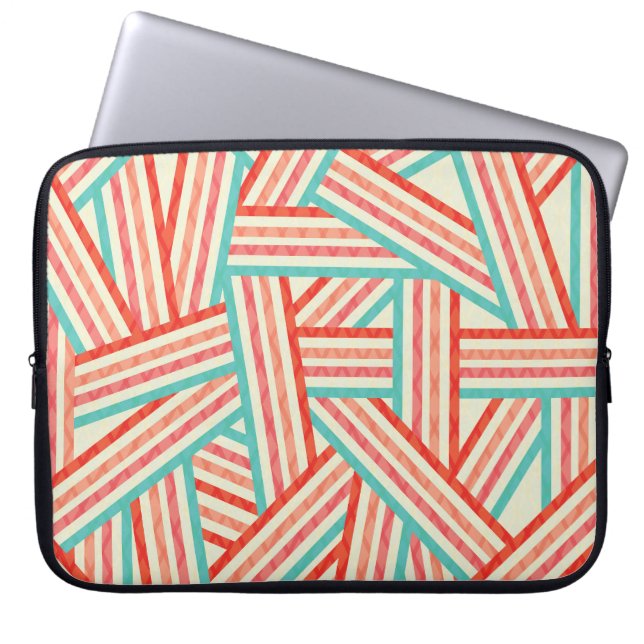 Colorful Striped Abstract Patroon Laptop Sleeve (Voorkant)
