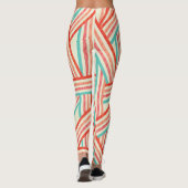 Colorful Striped Abstract Patroon Leggings (Achterkant)