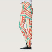 Colorful Striped Abstract Patroon Leggings (Links)