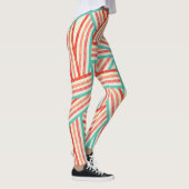 Colorful Striped Abstract Patroon Leggings (Rechts)