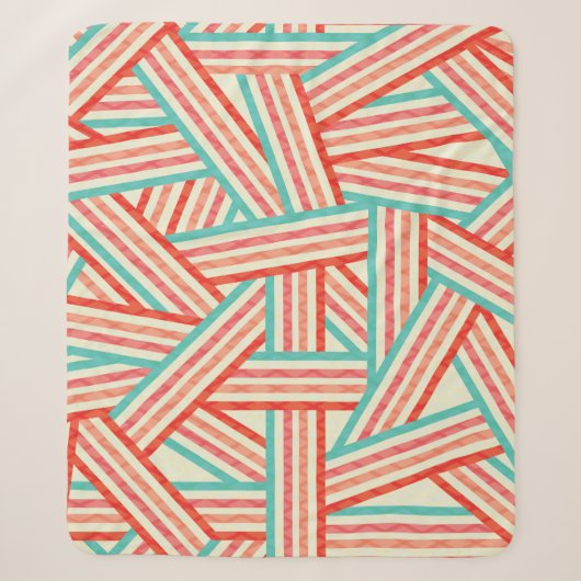 Colorful Striped Abstract Patroon Sherpa Deken (Voorkant)