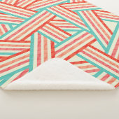 Colorful Striped Abstract Patroon Sherpa Deken (3/4)