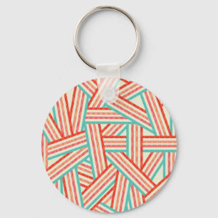 Colorful Striped Abstract Patroon Sleutelhanger