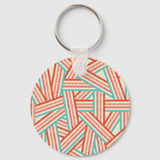 Colorful Striped Abstract Patroon Sleutelhanger (Voorkant)