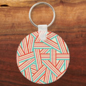Colorful Striped Abstract Patroon Sleutelhanger (Voorkant)