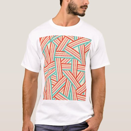 Colorful Striped Abstract Patroon T-shirt (Voorkant)