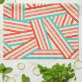 Colorful Striped Abstract Patroon Theedoek (Gevouwen)