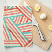 Colorful Striped Abstract Patroon Theedoek (Quarter Fold)