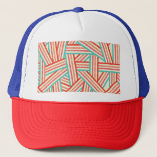 Colorful Striped Abstract Patroon Trucker Pet