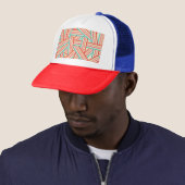 Colorful Striped Abstract Patroon Trucker Pet (In situ)