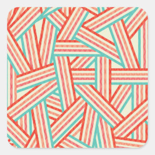 Colorful Striped Abstract Patroon Vierkante Sticker