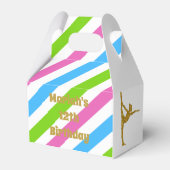 Colorful Striped Glitter Gymnast Gable Box Bedankdoosjes (Voorkant Zijde)