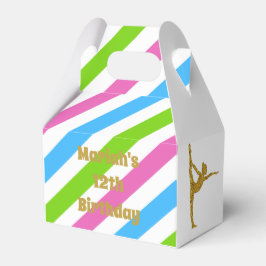 Colorful Striped Glitter Gymnast Gable Box Bedankdoosjes