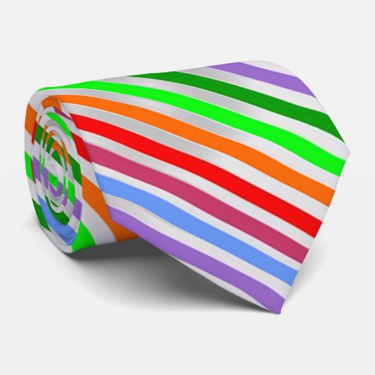 Colorful Striped Necktie Stropdas (Opgerold)