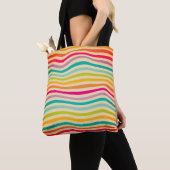 Colorful Striped Seamless Pattern. illustratie. b Tote Bag (Dichtbij)
