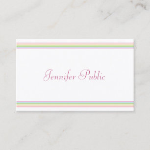 Colorful Striped Sjabloon Modern handschrift Visitekaartje