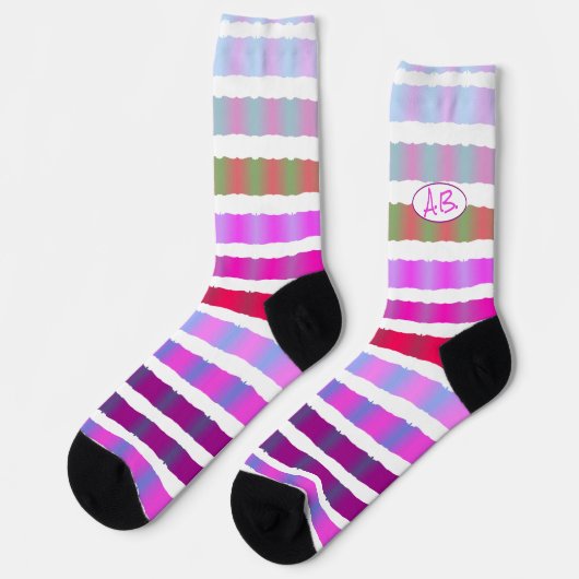 Colorful Stripelike Designer Sokken (Links)