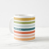 Colorful Stripes - Aangepaste naam Koffiemok (Voorkant links)