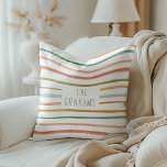 Colorful Stripes - Aangepaste naam Kussen<br><div class="desc">Voeg een beetje meer vrolijkheid toe aan je huis met deze aangepaste kussen met prachtige handgetekende strepen in feestkleuren!</div>