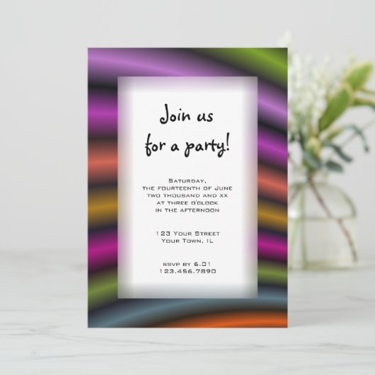 Colorful Stripes All Purpose Party Invitation Kaart (Staand voorkant)