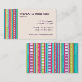 Colorful Stripes Babyzittend Visitekaartje (Voorkant / Achterkant)